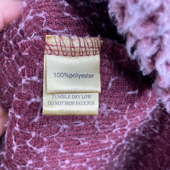True Grit Burgundy Sherpa Pullover Fleece  Jacket - Picture 5 of 10